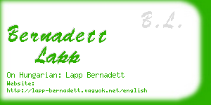 bernadett lapp business card